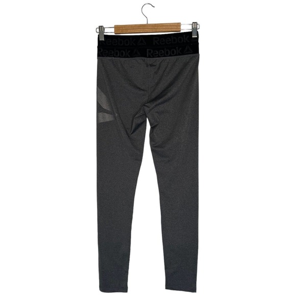 New Reebok Womens Size Small Logo Spell Out Ankle Leggings Heather Gray - Picture 6 of 13
